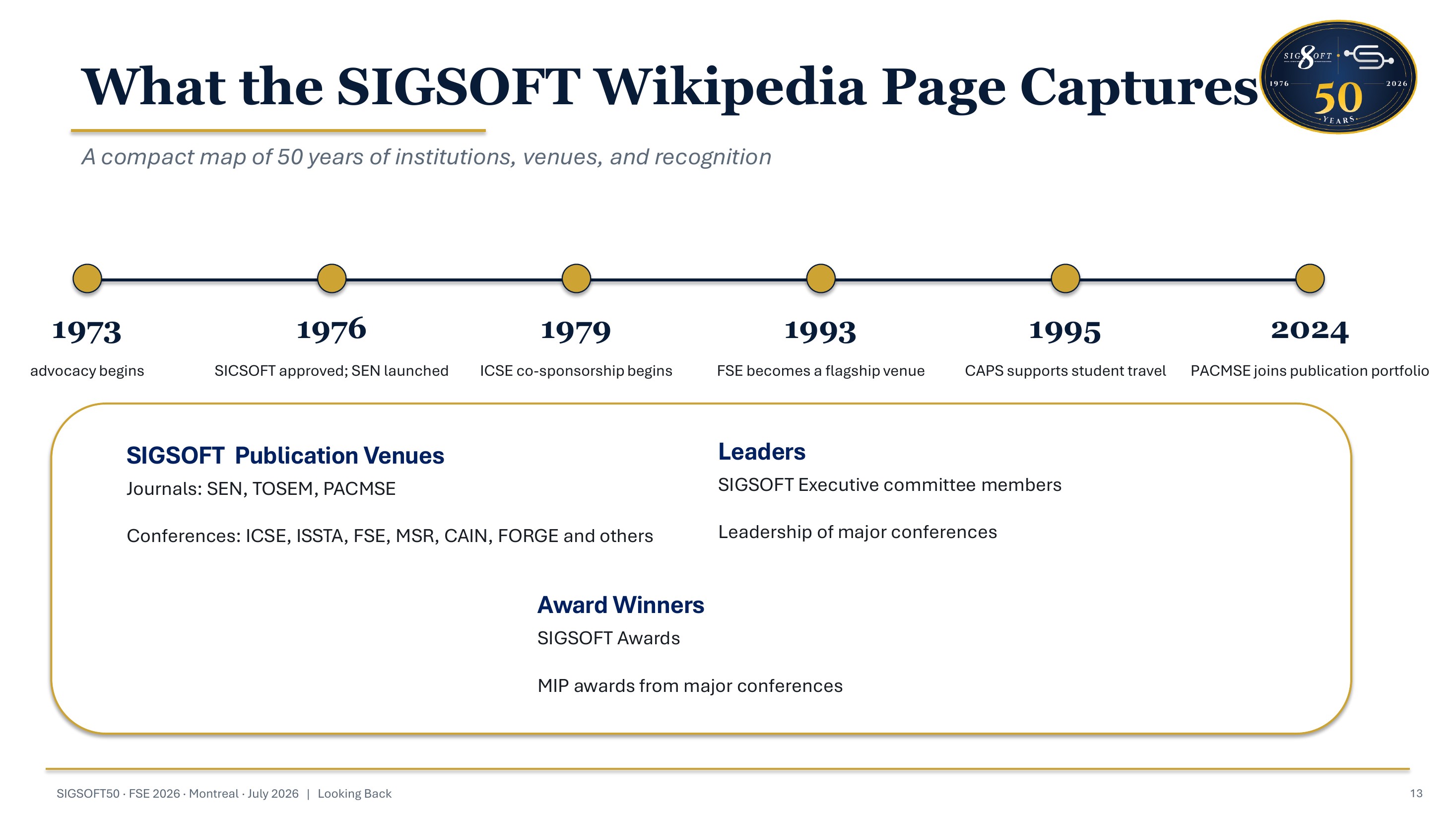 SIGSOFT50 visual frame 15