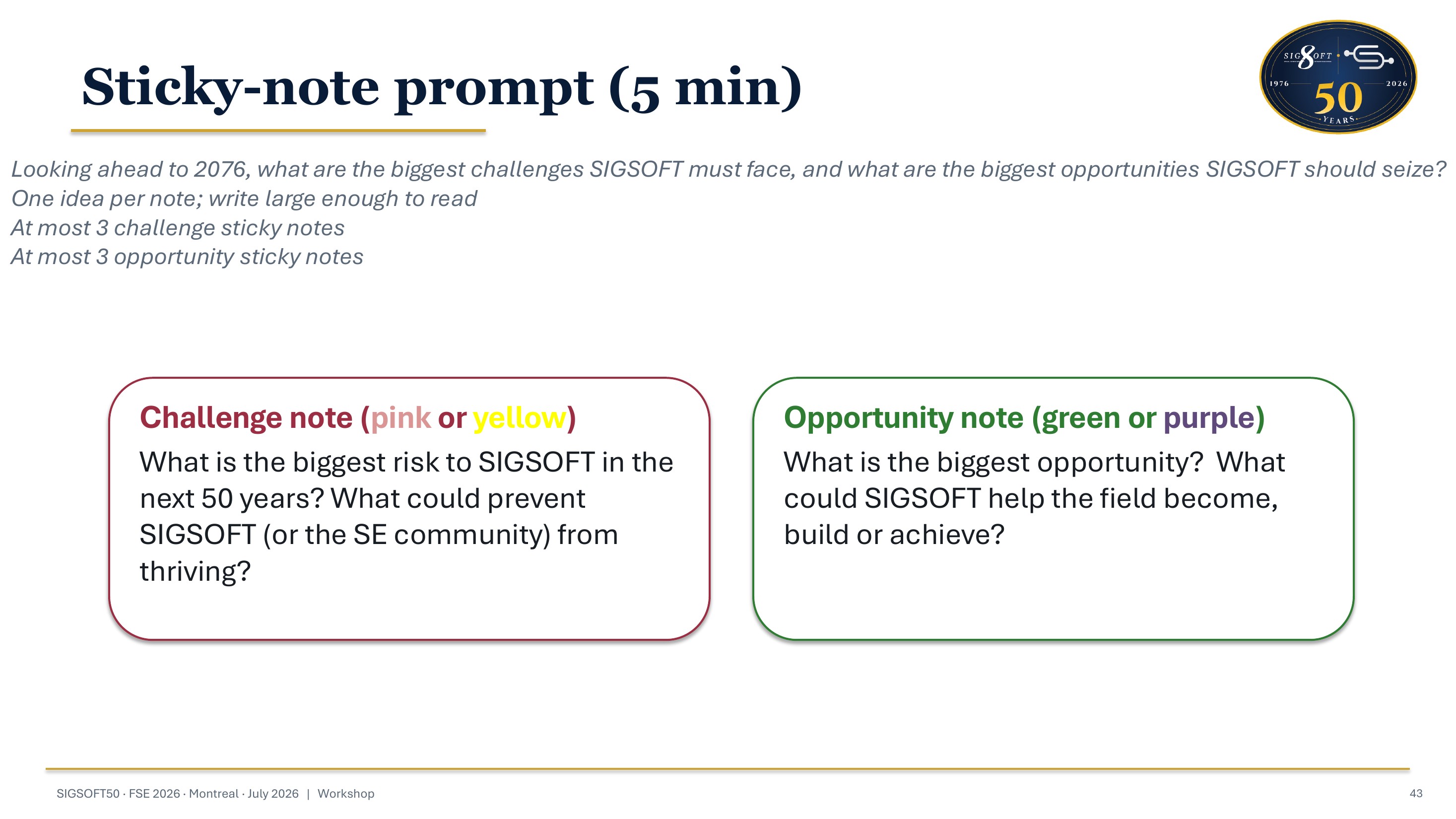 SIGSOFT50 visual frame 60
